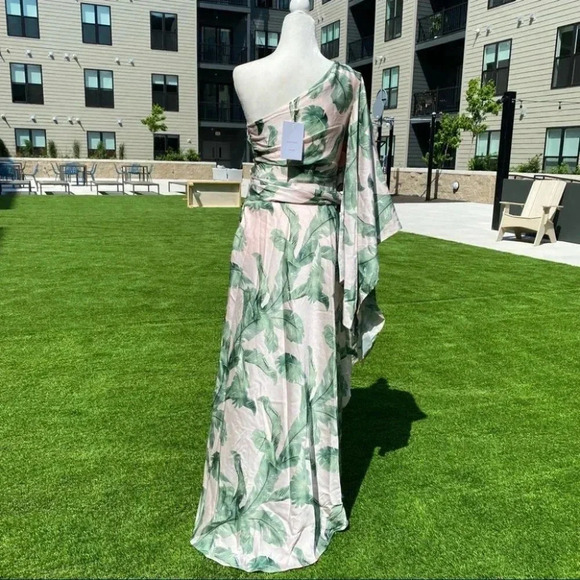 Significant Other Caspian One Shoulder Maxi Dress Tropical Leaf Size 2 - Picture 10 of 16